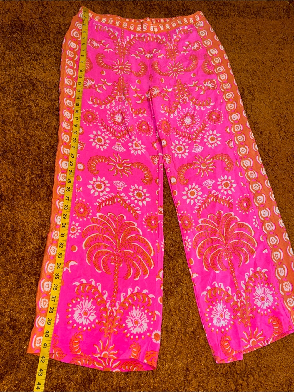 Lilly Pulitzer Pink & Orange Tropical Wide-Leg Pants - Picture 4 of 6